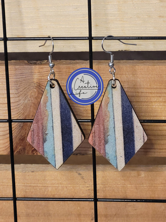 Striped Drop Earrings