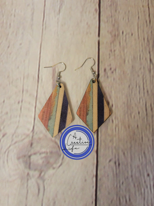 Striped Drop Earrings