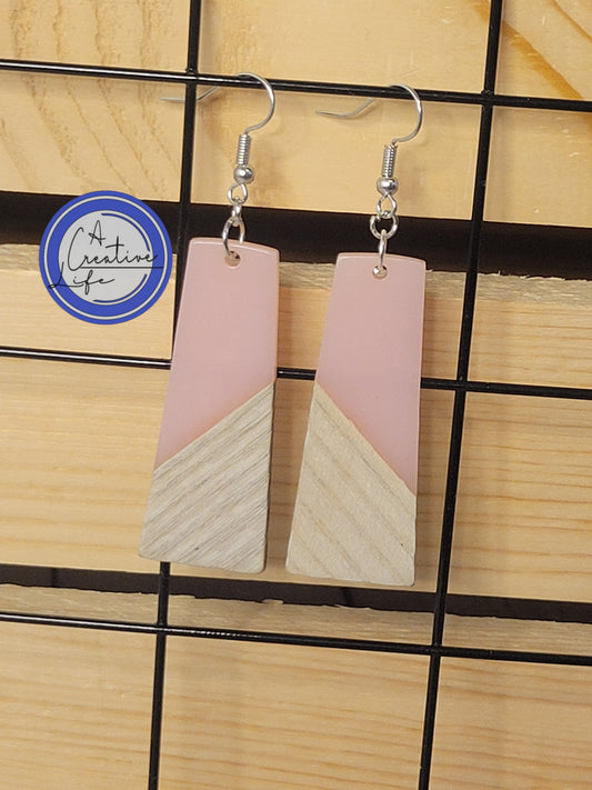 Wood and Pink Resin Drop