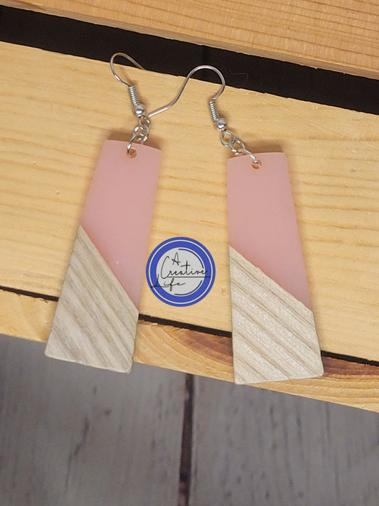 Wood and Pink Resin Drop