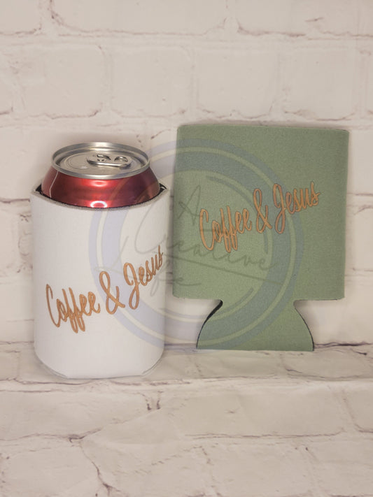 Coffee & Jesus - Can Koozie