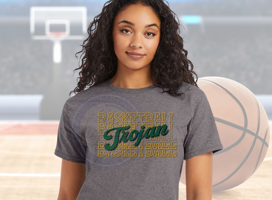 Trojans Basketball Stacked