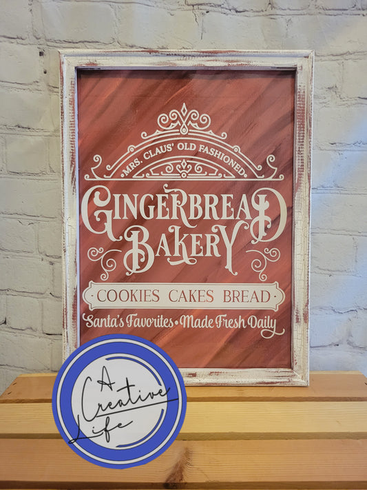 Gingerbread Bakery Reverse Canvas
